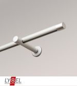 silber matt Vorschau Gardinenstange mit Innenlauf Lysel #1G Kappe silber matt