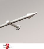 silber matt Vorschau Gardinenstange mit Innenlauf Lysel #1G Spitze silber matt