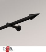 schwarz Vorschau Gardinenstange mit Innenlauf Lysel #1G Spitze schwarz