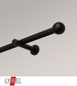 schwarz Vorschau Gardinenstange mit Innenlauf Lysel #1G Kugel schwarz