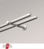 silber matt Vorschau Gardinenstange mit Innenlauf Lysel #1G Kappe 2-Lauf silber matt