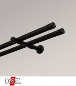 schwarz Vorschau Gardinenstange mit Innenlauf Lysel #1G Kappe 2-Lauf schwarz