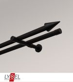 schwarz Vorschau Gardinenstange mit Innenlauf Lysel #1G Spitze 2-Lauf schwarz