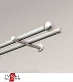 silber matt Vorschau Gardinenstange mit Innenlauf Lysel #1G Kugel 2-Lauf silber matt