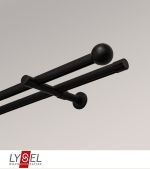 schwarz Vorschau Gardinenstange mit Innenlauf Lysel #1G Kugel 2-Lauf schwarz
