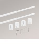 weiß Vorschau Lysel - SET Vitragenstangen flach Kleben und Schrauben #1W weiß