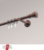 bronze Vorschau SET Opal 160cm Träger offen mit Endstücke Konus in Weiß #1W bronze