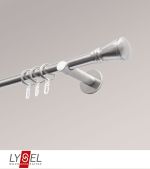 edelstahl-optik Vorschau SET Opal 160cm Träger offen mit Endstücke Konus in Weiß #1W edelstahl-optik