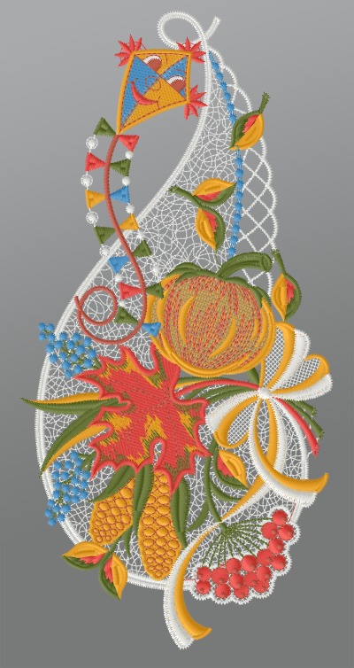 mehrfarbig Vorschau Fensterbild aus Plauener Spitze® - Herbstdekor #1W mehrfarbig mehrfarbig