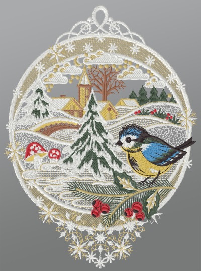mehrfarbig Vorschau Fensterbild aus Plauener Spitze® - Winteridylle #1W mehrfarbig mehrfarbig