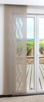 graubeige Vorschau Schiebegardine Wellendekor #0C graubeige