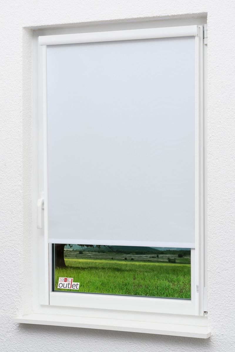 Lysel Outlet - Kassettenrollo abdunkelnd mit Seitenblenden Reinweiß #1W