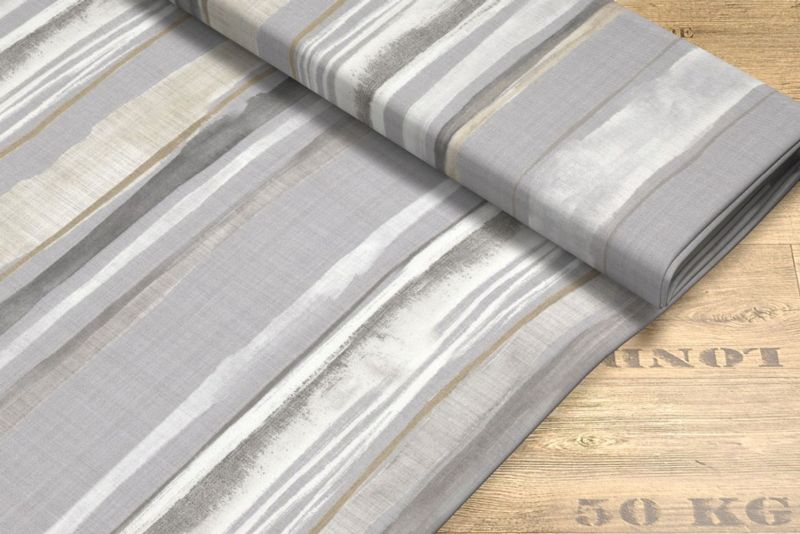 Dekostoff Lysel  Sotuta in grau-beige