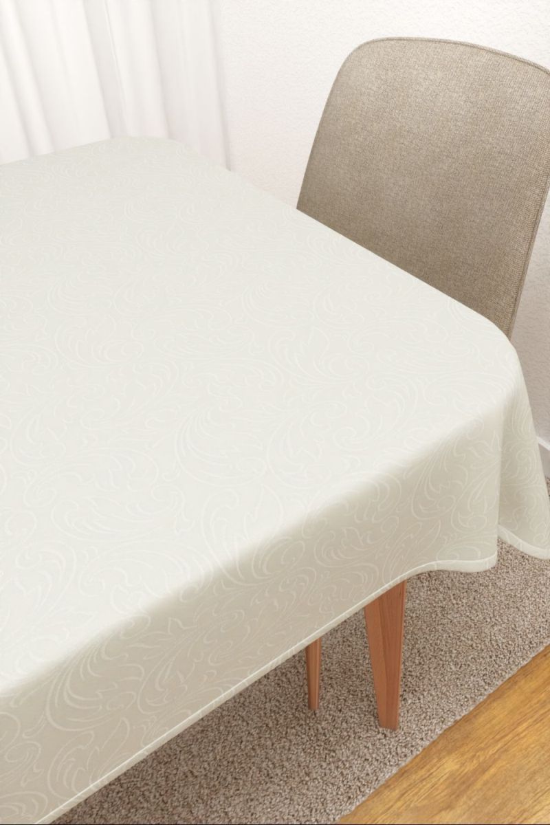 Tischdecke eckig von Lysel - Capulin #3J in perlwei