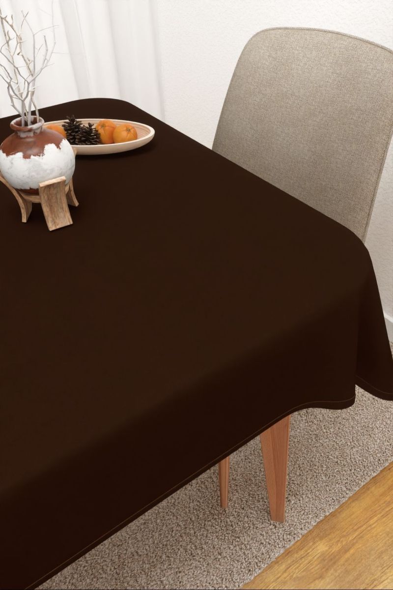 Tischdecke eckig von Lysel  Elara #3J in schokobraun