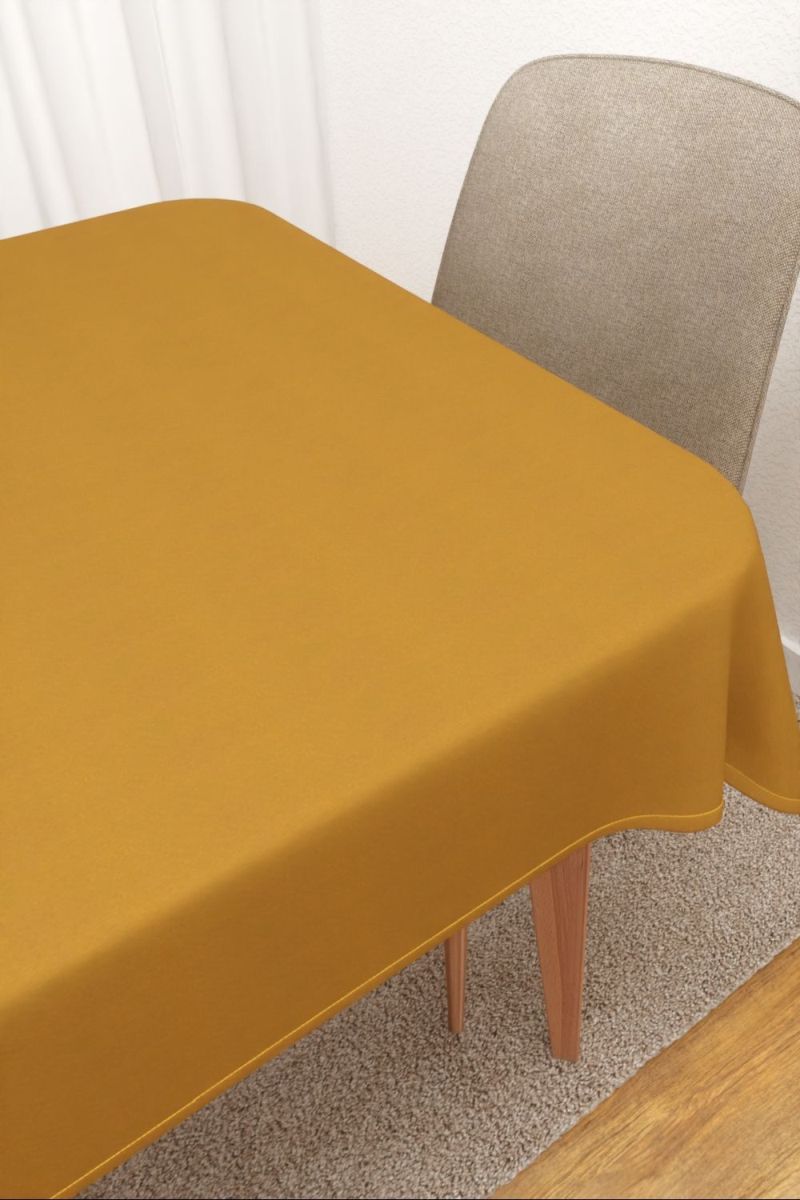 Tischdecke eckig von Lysel - Midas #3J in sandgelb