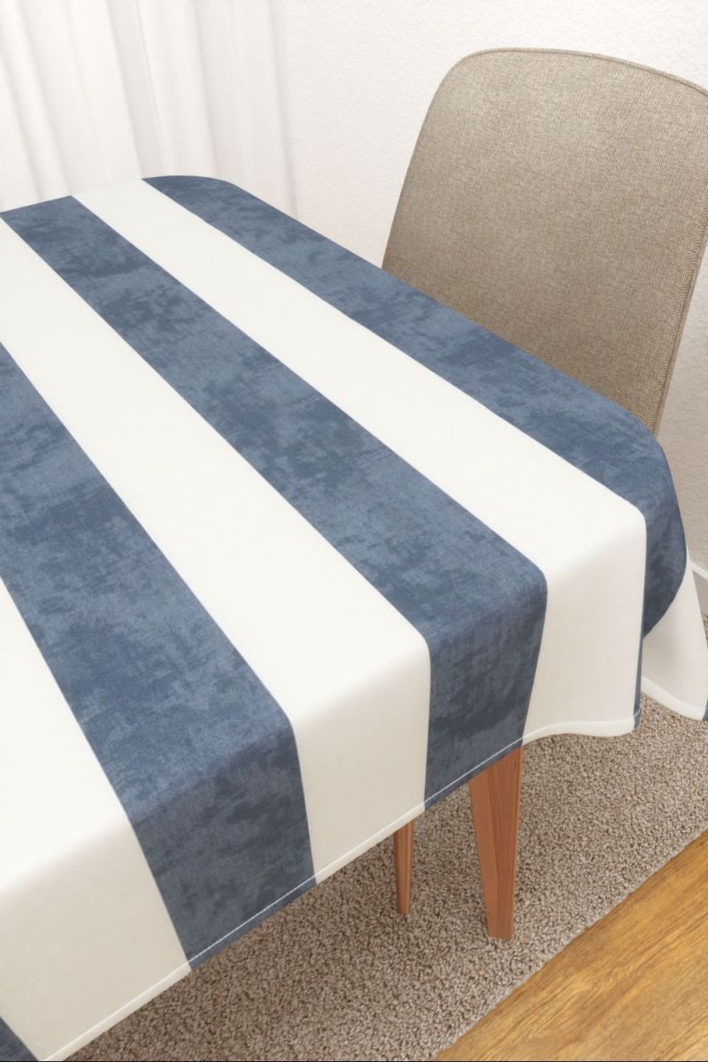 Tischdecke eckig von Lysel - Tigre #3J in jeansblau