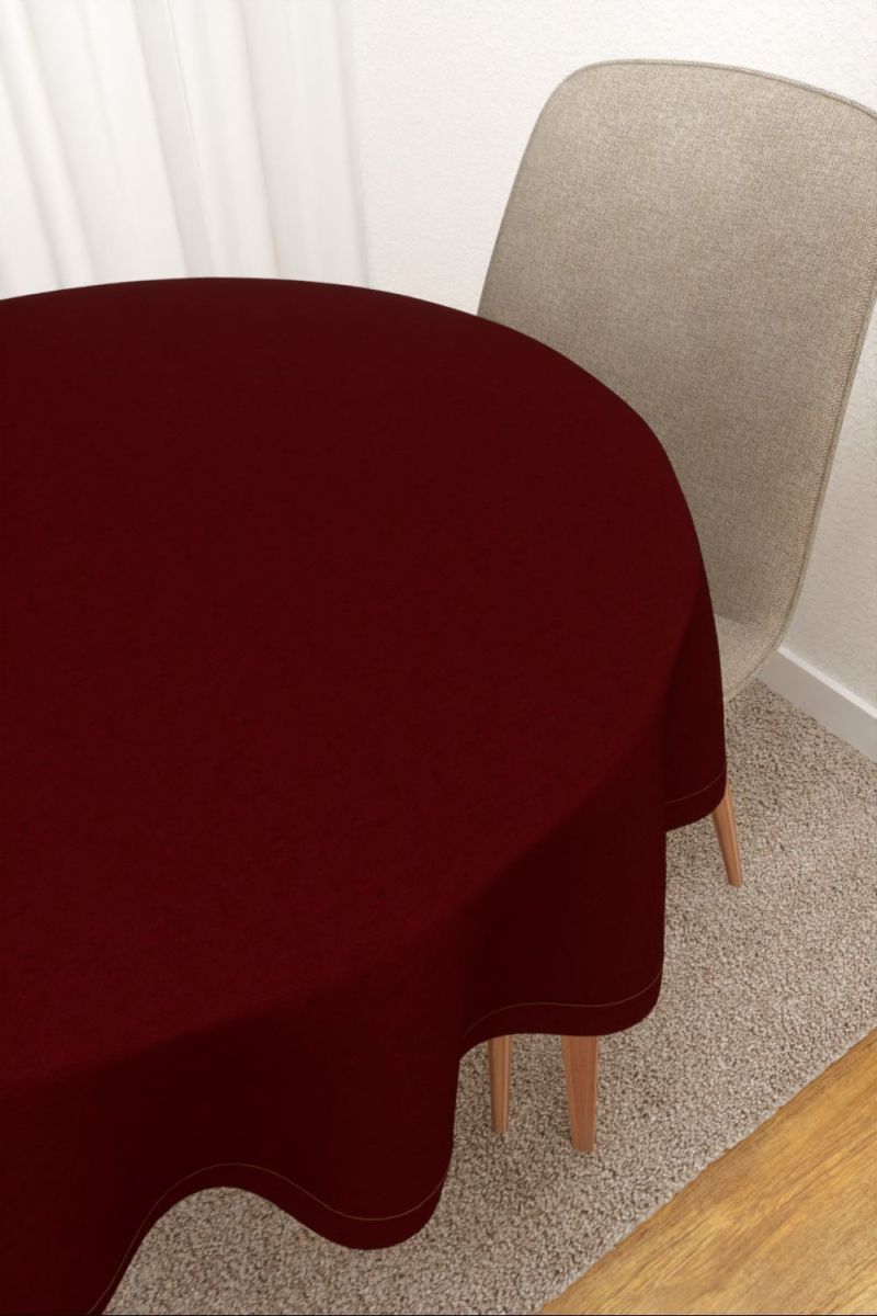 Tischdecke rund von Lysel - Chaparro #3J in rotbraun
