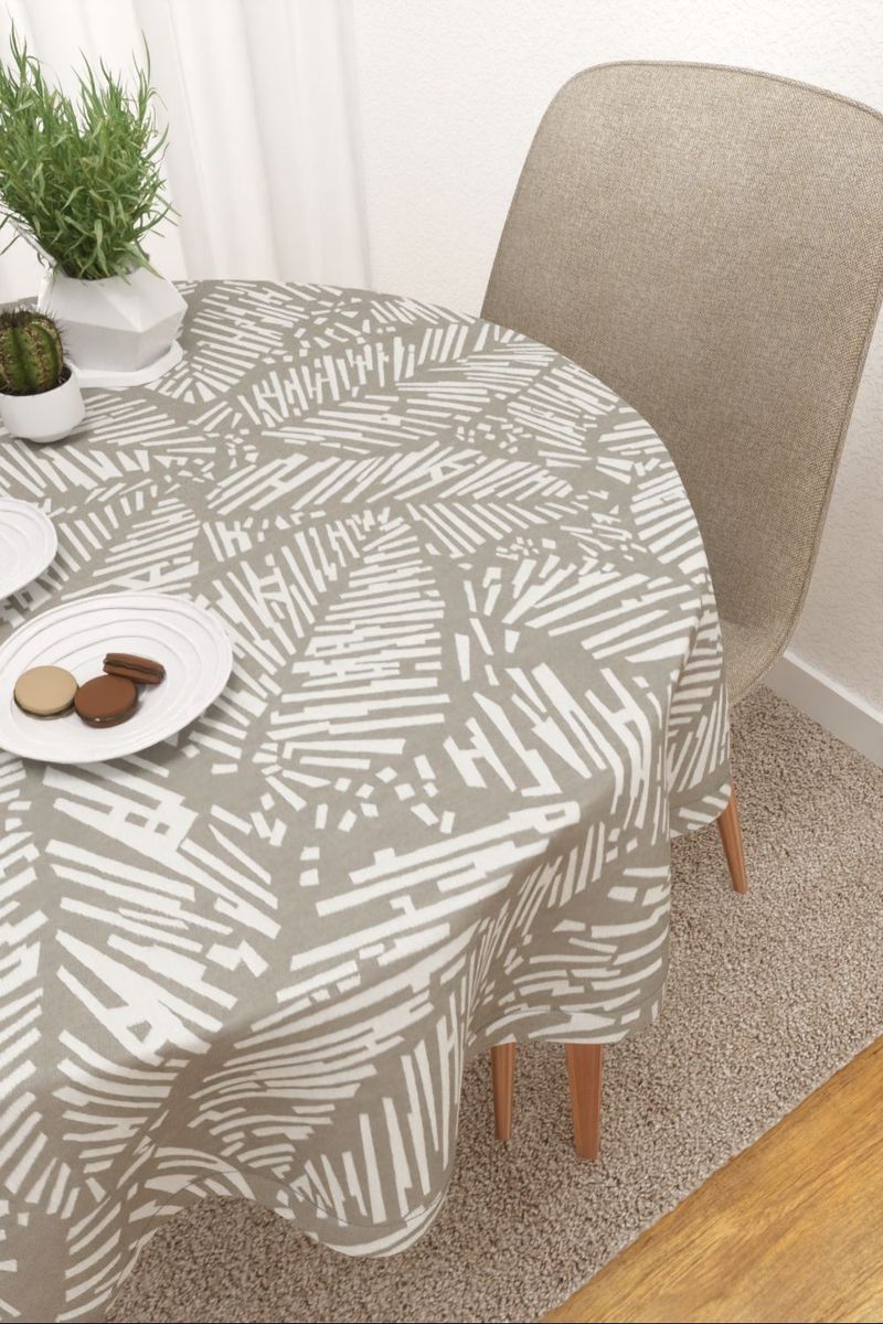 Tischdecke rund in Grau