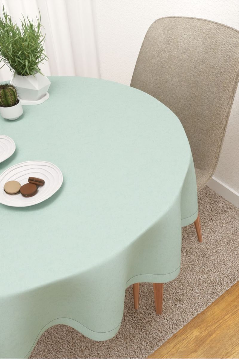 Tischdecke rund in grn