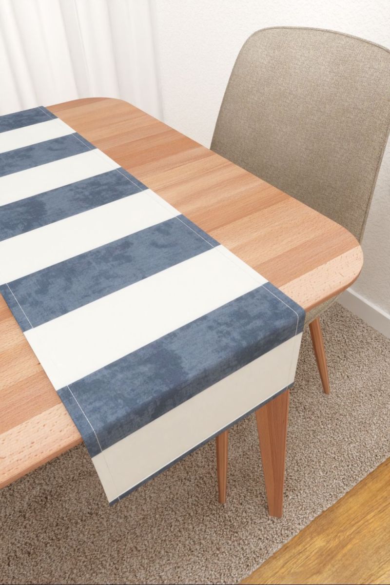 Tischlufer von Lysel - Tigre #3J in jeansblau
