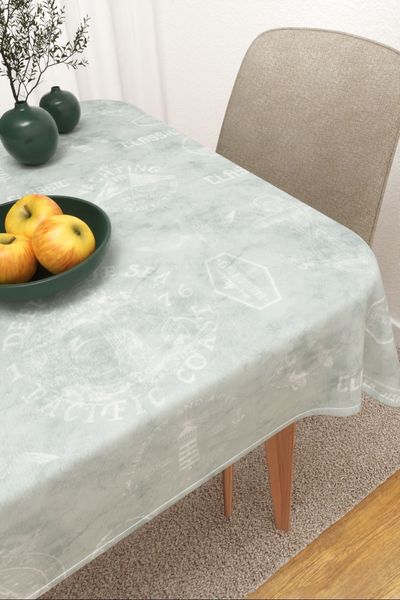Tischdecke eckig von Lysel - Lima #3J in blaugrau