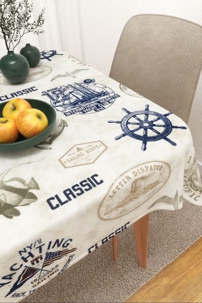Tischdecke eckig von Lysel - Lima #3J in dunkelblau