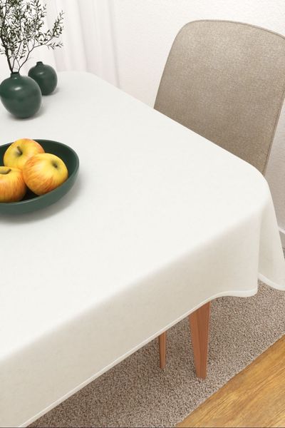 Tischdecke eckig von Lysel - Matehuala #3J in perlweiß