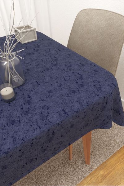 Tischdecke eckig von Lysel - Ruusu #3J in enzianblau