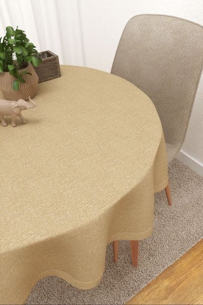 Tischdecke rund von Lysel - Benitez  #3J in sand