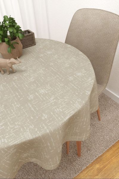 Tischdecke rund von Lysel - Coahuila  #3J in beige