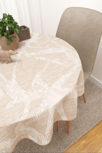 Tischdecke rund von Lysel Touba #3J in Beige