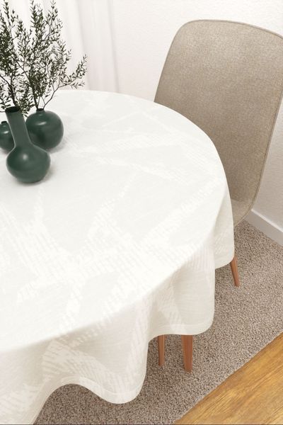 Tischdecke rund von Lysel Touba #3J in Cremeweiß