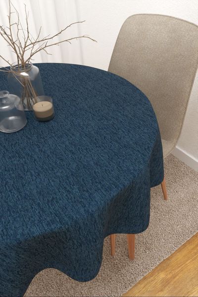 Tischdecke rund von Lysel - Matehuala #3J in taubenblau