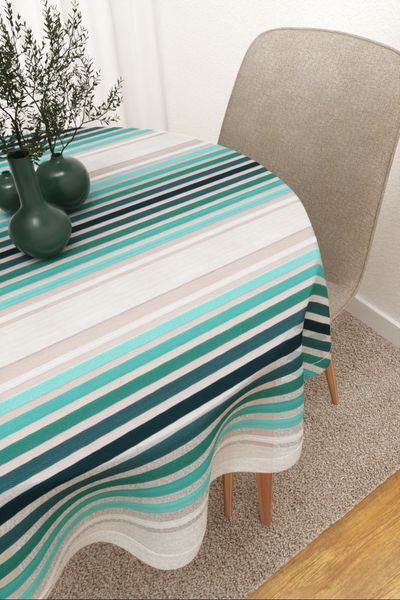 Tischdecke rund von Lysel - Menelichic #3J in türkis