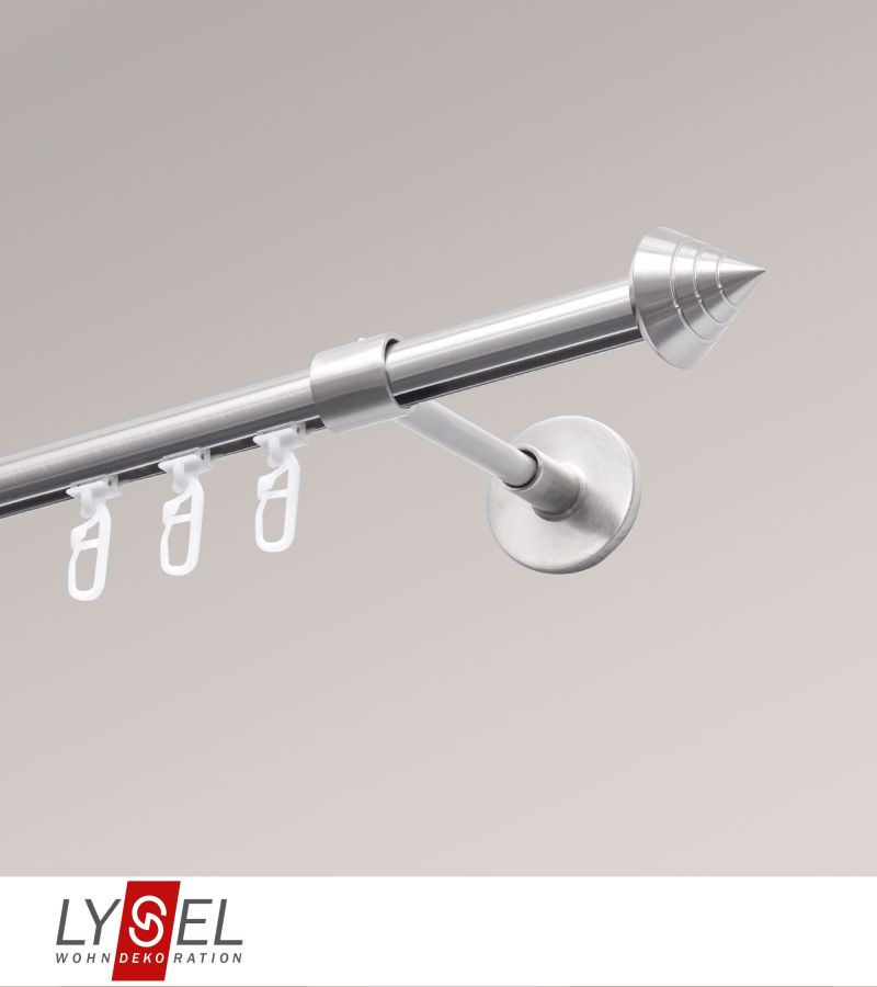 Lysel - SET Topaz Innenlauf 160cm Trger geschlossen mit Endstcke Kegel in Edelstahl-Optik