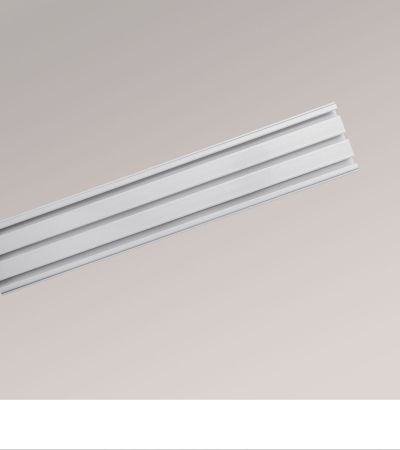 Vorhangschiene mit 3 Innenläufen in Grau