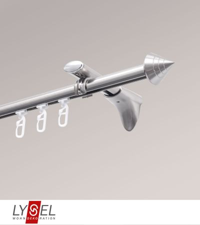 Lysel - SET Topaz Innenlauf 160cm Universalträger mit Endstücke Kegel in Edelstahl-Optik