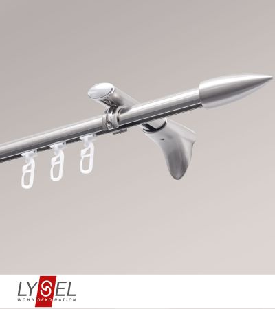 Lysel - SET Topaz Innenlauf 160cm Universalträger mit Endstücke Patrone in Edelstahl-Optik
