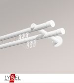 weiß Vorschau Lysel - SET Opal Innenlauf 160cm 2 Lauf Doppel-Kombiträger offen mit Endstücke Kappe in Edelstahl-Optik #1W weiß