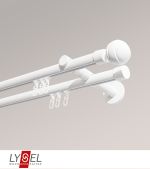 weiß Vorschau Lysel - SET Opal Innenlauf 200cm 2 Lauf Doppel-Kombiträger offen mit Endstücke Kugel in Weiß #1W weiß