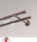 Vorschau Lysel - SET Opal Mix 200cm 2 Lauf Doppel-Kombitrger offen mit Endstcke Zylinder in Wei #1W bronze