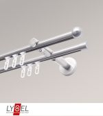 edelstahl-optik Vorschau Lysel - SET Topaz 2-Lauf Doppelträger offen 160cm Endstücke Kugel in Edelstahl-Optik #1W edelstahl-optik