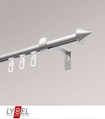 edelstahl-optik Vorschau Lysel - SET Topaz Innenlauf 160cm Träger ausziehbar mit Endstücke Kegel in Edelstahl-Optik #1W edelstahl-optik