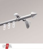 edelstahl-optik Vorschau Lysel - SET Topaz Innenlauf 160cm Universalträger mit Endstücke Kegel in Edelstahl-Optik #1W edelstahl-optik