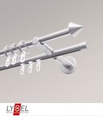 edelstahl-optik Vorschau Lysel - SET Topaz Mix 2-Lauf Doppelträger offen 160cm mit Endstücke Kegel in Edelstahl-Optik #1W edelstahl-optik