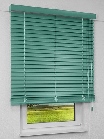 Jalousie Maßanfertigung Holzjalousie Minttürkis 6033