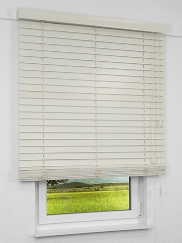 Jalousie Maßanfertigung Holzjalousie Reinweiß TS 03