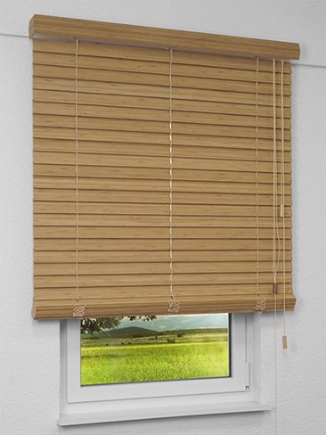 Jalousie Maßanfertigung Holzjalousie Bambus Beige TS 08