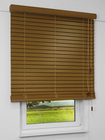 Jalousie Maßanfertigung Holzjalousie Meranti-Look TS 19